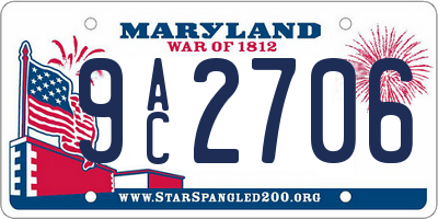 MD license plate 9AC2706