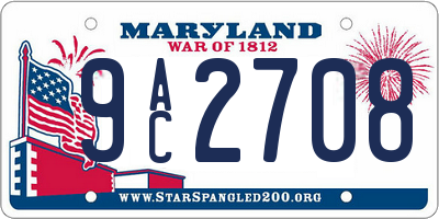 MD license plate 9AC2708