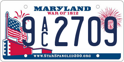 MD license plate 9AC2709