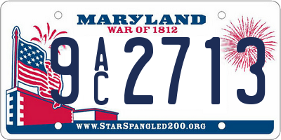 MD license plate 9AC2713