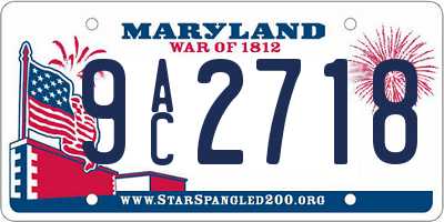 MD license plate 9AC2718