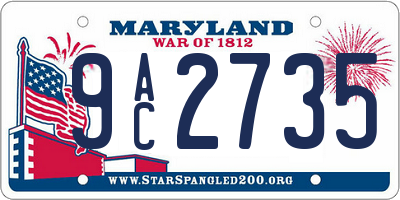 MD license plate 9AC2735