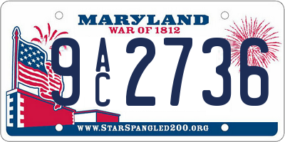 MD license plate 9AC2736