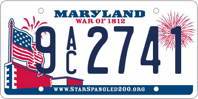 MD license plate 9AC2741
