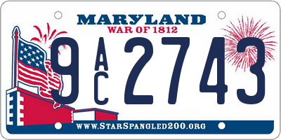 MD license plate 9AC2743