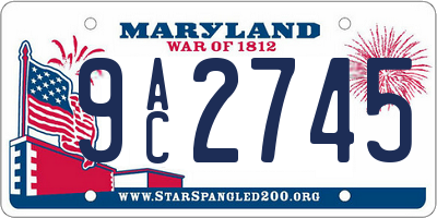 MD license plate 9AC2745