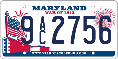 MD license plate 9AC2756