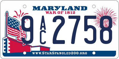 MD license plate 9AC2758