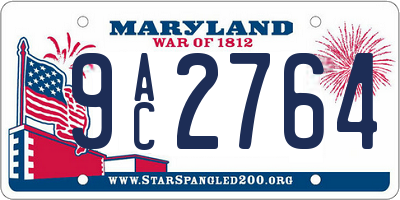 MD license plate 9AC2764