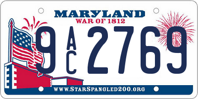 MD license plate 9AC2769