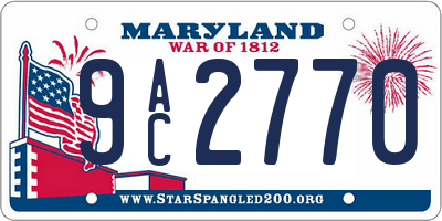 MD license plate 9AC2770