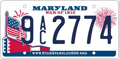 MD license plate 9AC2774