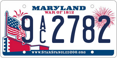 MD license plate 9AC2782