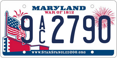 MD license plate 9AC2790