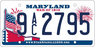 MD license plate 9AC2795