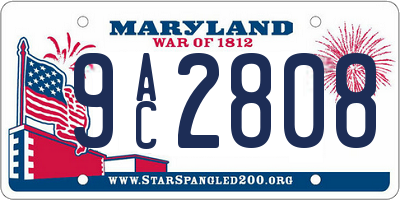 MD license plate 9AC2808