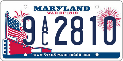 MD license plate 9AC2810