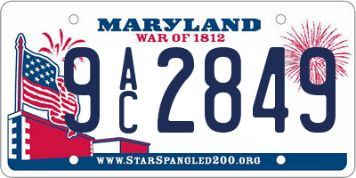 MD license plate 9AC2849