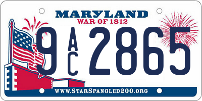 MD license plate 9AC2865