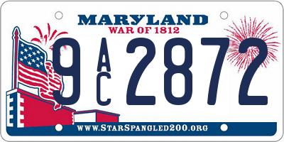 MD license plate 9AC2872