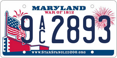 MD license plate 9AC2893