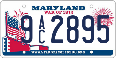 MD license plate 9AC2895