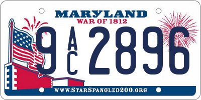 MD license plate 9AC2896