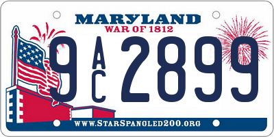 MD license plate 9AC2899
