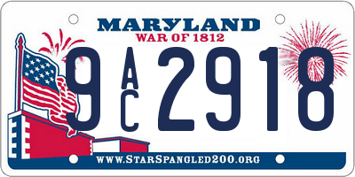MD license plate 9AC2918