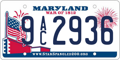 MD license plate 9AC2936
