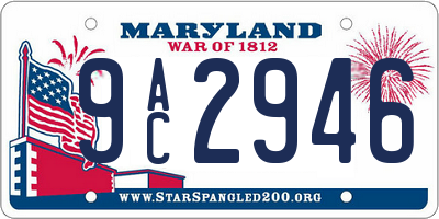 MD license plate 9AC2946