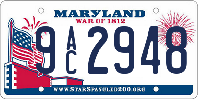 MD license plate 9AC2948