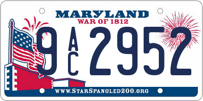 MD license plate 9AC2952
