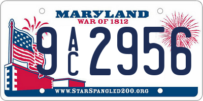 MD license plate 9AC2956