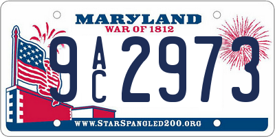 MD license plate 9AC2973