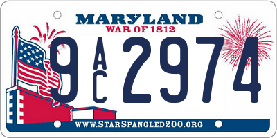 MD license plate 9AC2974