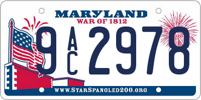 MD license plate 9AC2978