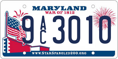 MD license plate 9AC3010