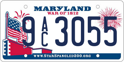 MD license plate 9AC3055