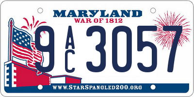MD license plate 9AC3057