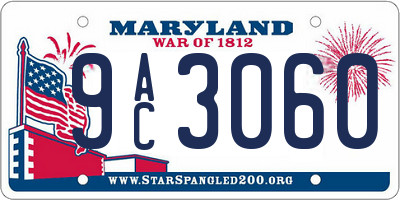MD license plate 9AC3060
