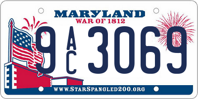 MD license plate 9AC3069