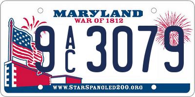 MD license plate 9AC3079