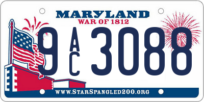 MD license plate 9AC3088