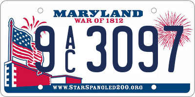 MD license plate 9AC3097