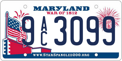 MD license plate 9AC3099