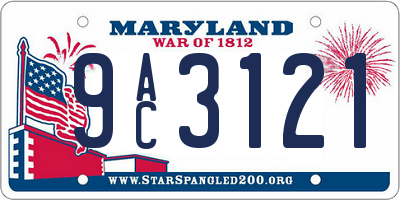 MD license plate 9AC3121
