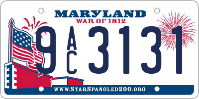 MD license plate 9AC3131