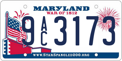 MD license plate 9AC3173