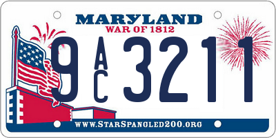 MD license plate 9AC3211
